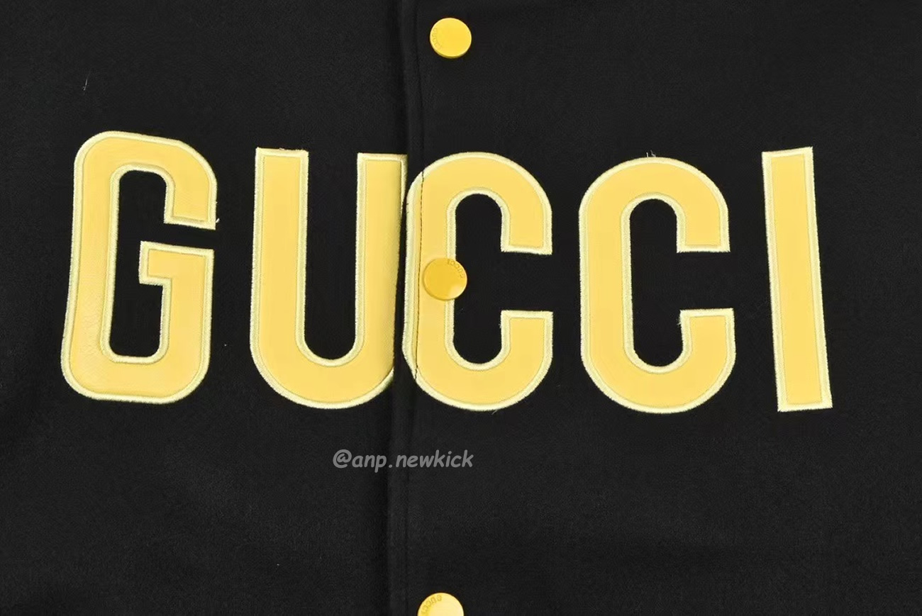 Gucci Wool Sweater Black Jacket Double G Pineapple Embroidered Patchwork Design (8) - newkick.vip